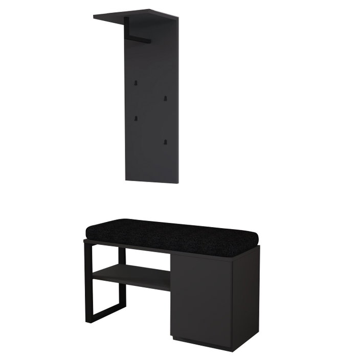Hanah Home Lion - Juego de Soporte para Pasillo Antracita